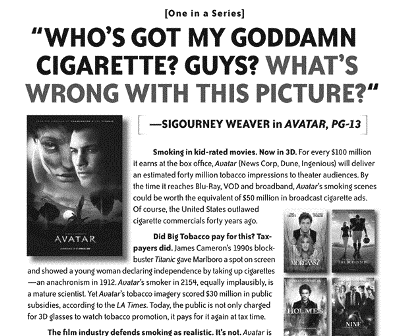 Smoke Free Movies ad protesting Avatar