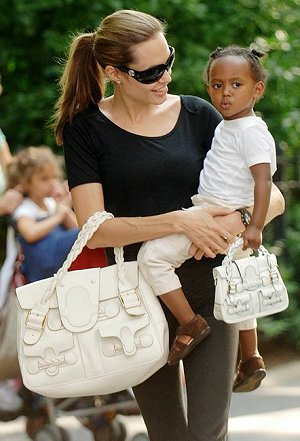 Angelina and Zahara with matching Valentinos