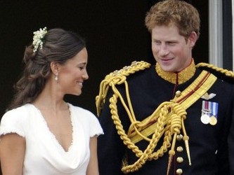 Pippa and Harry flirting on balcony of Buckingham Castle