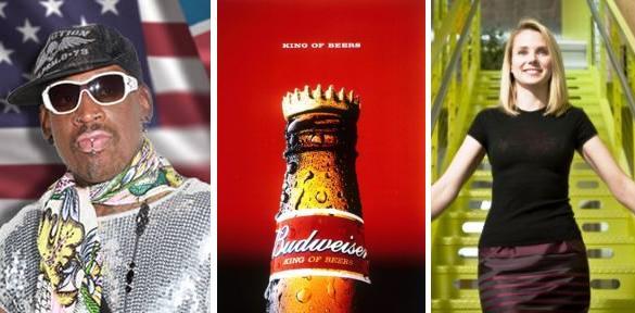 Dennis Rodman, King of Beers, Marissa Mayer