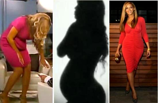 Beyonce pregnant, silhouette, after Blue Ivy's birth