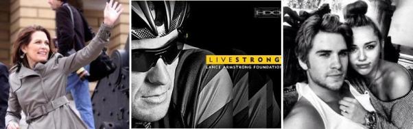 Michelle Bachman, Livestrong, Miley and Liam in happier days